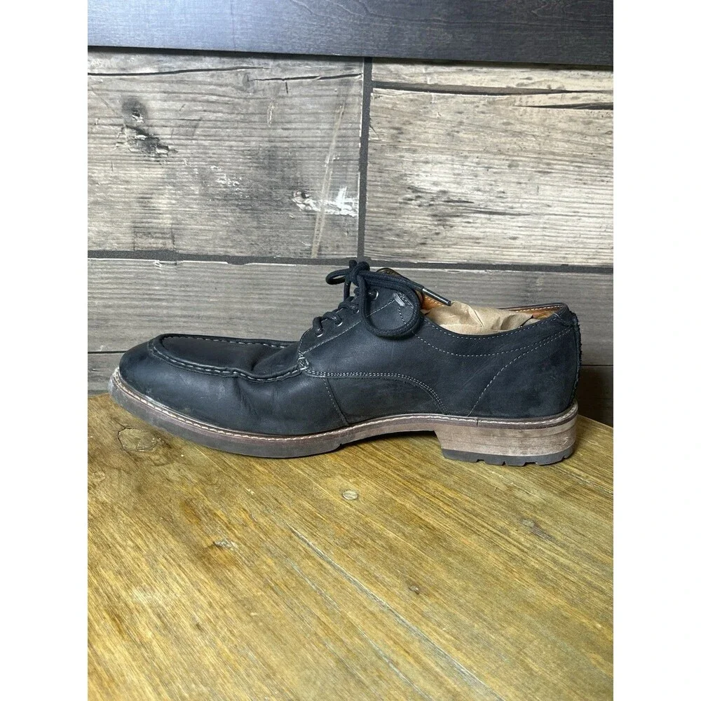 Florsheim Men’s Lodge Moc Toe Oxford Shoes Black Lace Up Size 10